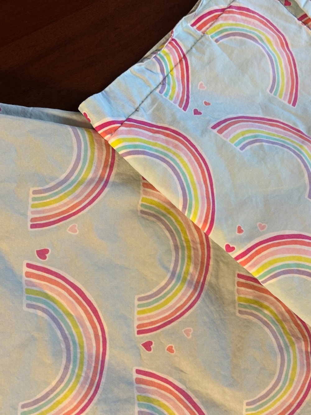 Pottery Barn Kids Twin Duvet Cover & Pillowcase Set Organic Cotton Pastel Rainbo